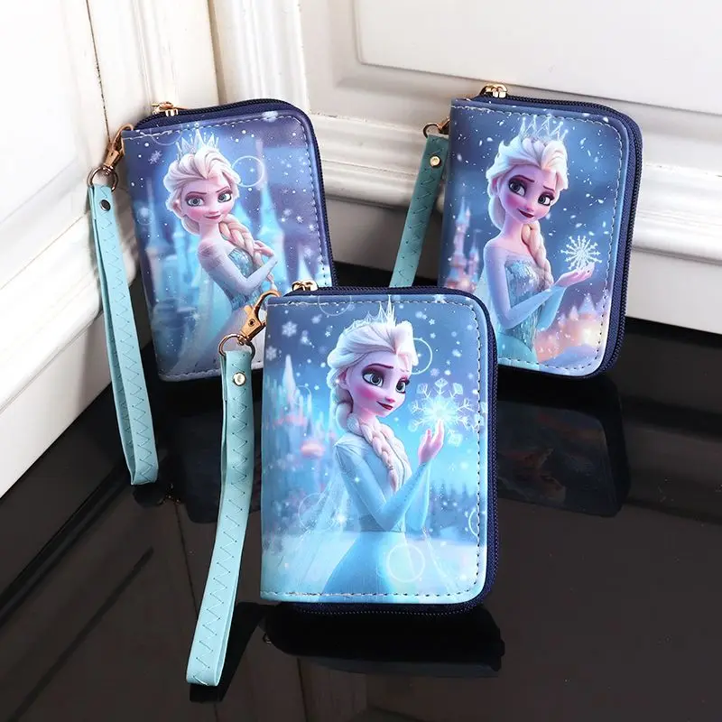 

Кошелек для девочек Disney Frozen Princess Elsa, с изображением аниме-персонажей, милый, креативный, в стиле кавайи, короткий, на молнии, с отделениями для карт, подарок
