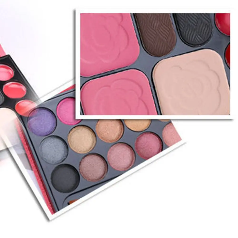 33-Farben-Lidschatten-Palette, glitzerndes Rouge mit Spiegelpinsel, Make-up-Dosierbox, DIY professionelle Kosmetik-Palettenbeutel