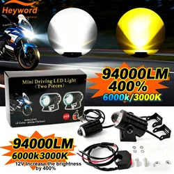 Motorcycle Mini Driving Light Dual Colo for Headlight Auxiliary Spotlight Lamp R ATV Scooter Moto Fog Light Accessories 12V