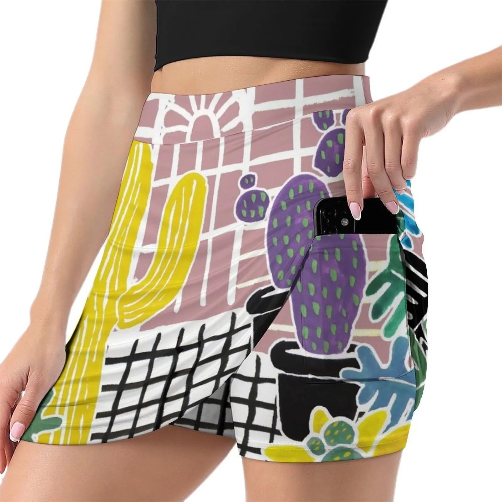 Cacti & Succulent Greenhouse Mini Skirt skirt for woman skirts