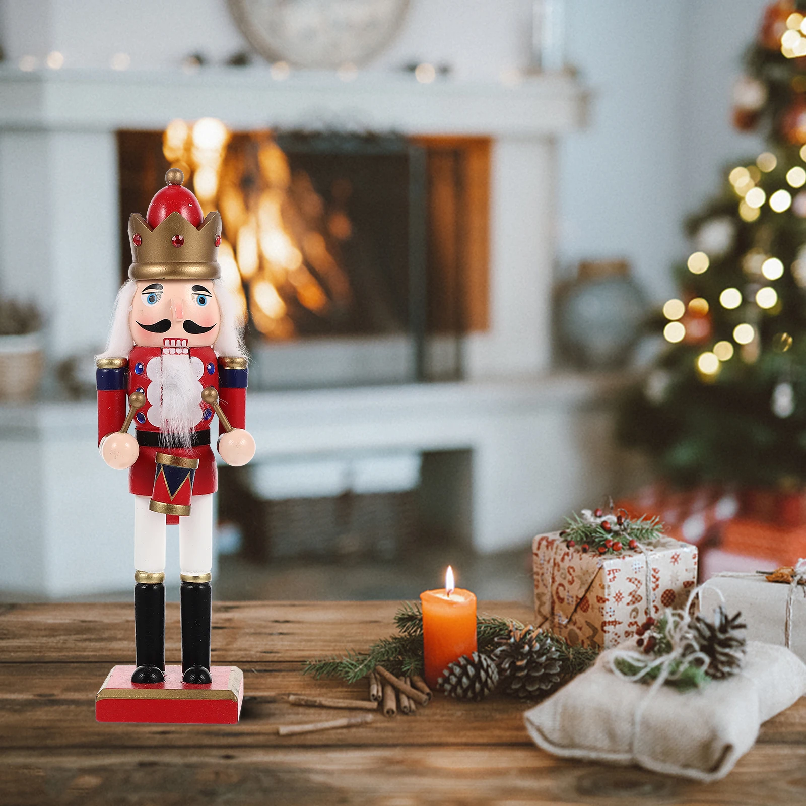 

Wooden Nutcracker Soldier Decor Mini Figurines Christmas Gifts Kids Home Car Office Photo Prop Vintage Xmas Ornament