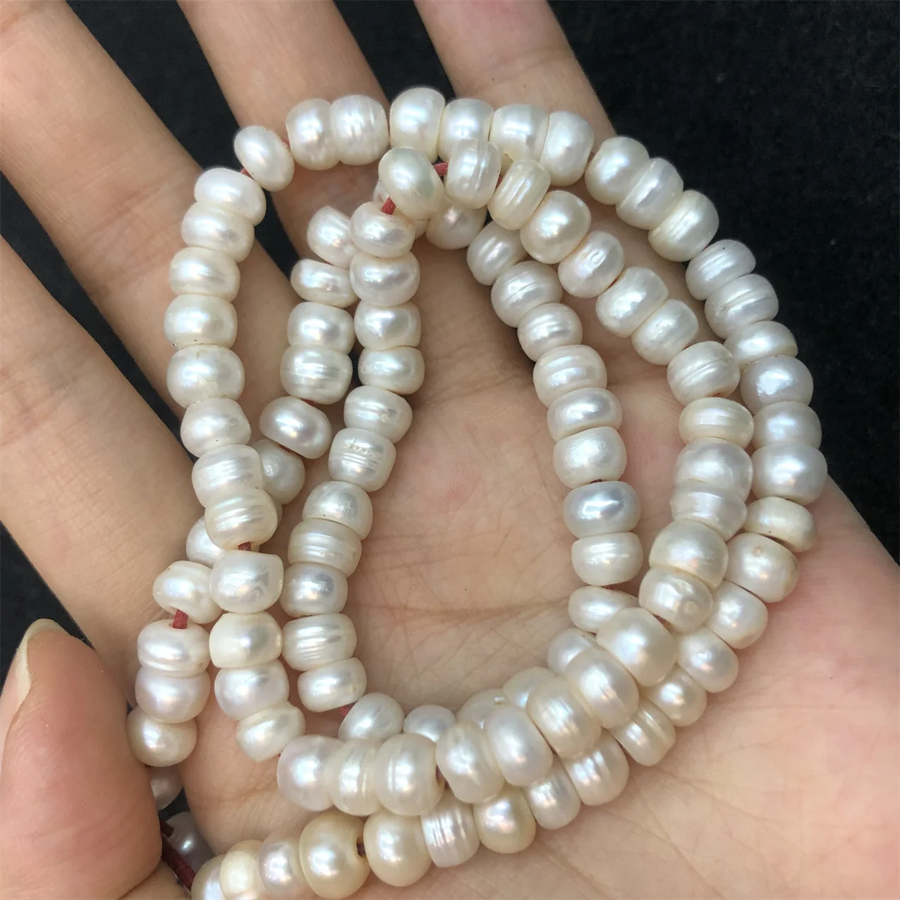 

Bijoux mariage joias feminina colar Exquisite necklace women Natural old pearl flat round irregular white loose pearl DIY