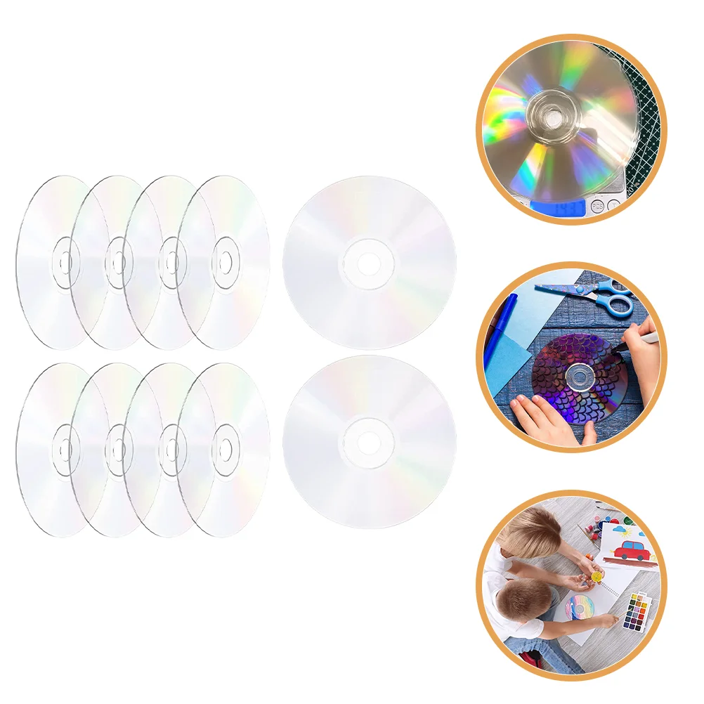 

10 Pcs CD Blank DIY Household Discs Cds Crafts Wall Decorations Discarded Transparent Clear