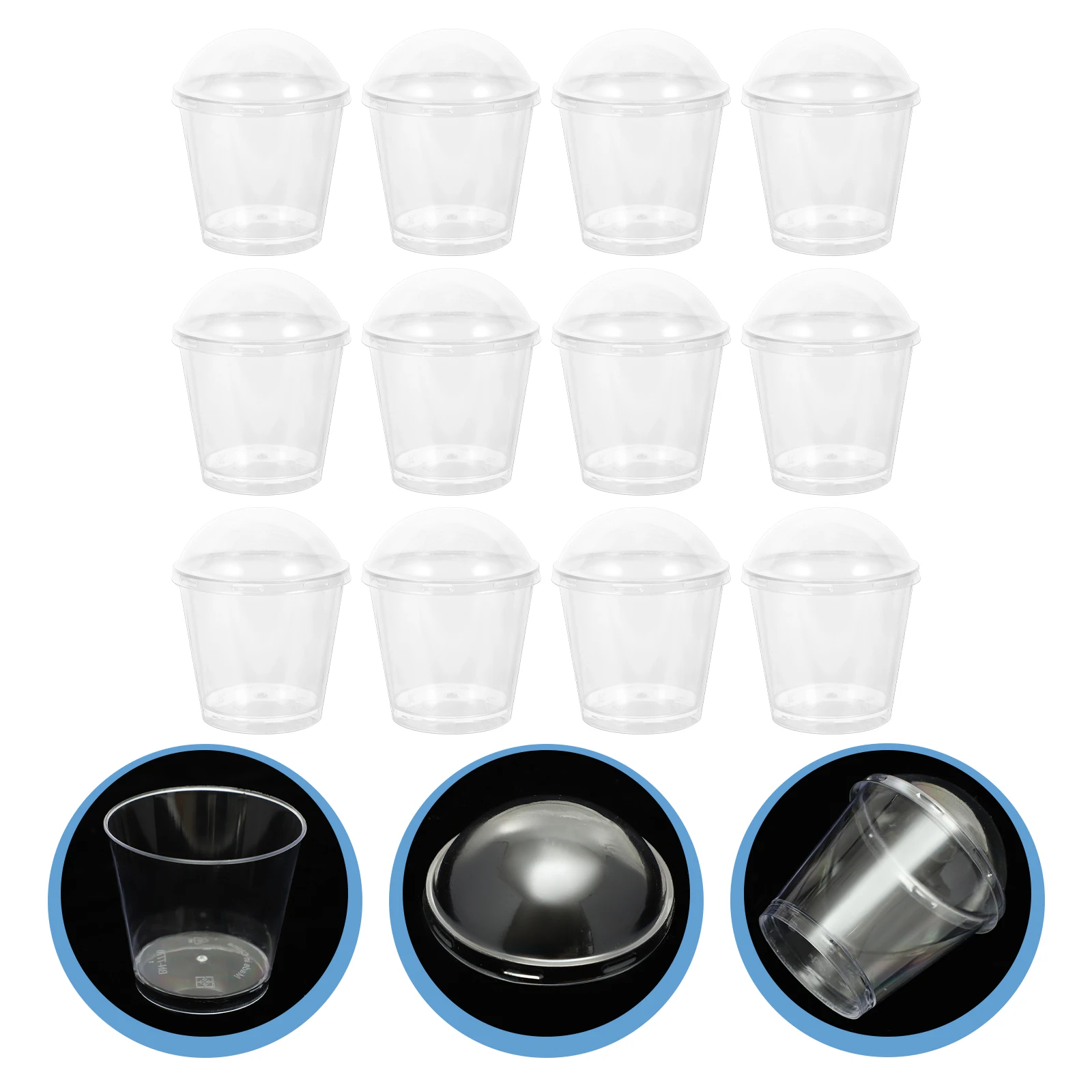 

Ice Cream Cups Dessert Cups Transparent Plastic Pudding Mugs For Smoothie Yogurt Party Serving With Lids Cake