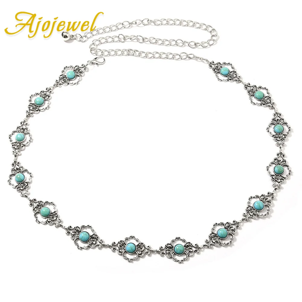 

Ajojewel Silver-color Alloy Waist Chain Belt Bohemian Ethnic Jewelry All Match Women Clothes Accessories