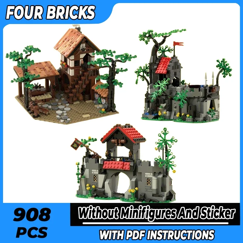 

Medieval Castle Model Moc Building Bricks Lion Warrior Castle Technology Modular Blocks Gifts Christmas Toys DIY Sets Assembly