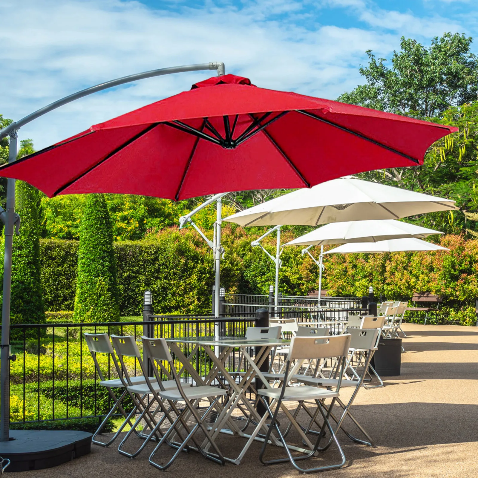 

Outdoor Umbrella Canopy Replacement Patio Cover Sun Resistant Rain Proof Ventilated Polyester Fabric for Garden Beach Patio