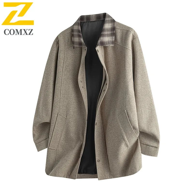 

COMXZ Outdoor Cycling Mens Jacket Premium Stand Collar Windproof Motorcycle Coat Daily Comfortable Lightweight Autumn Clothing