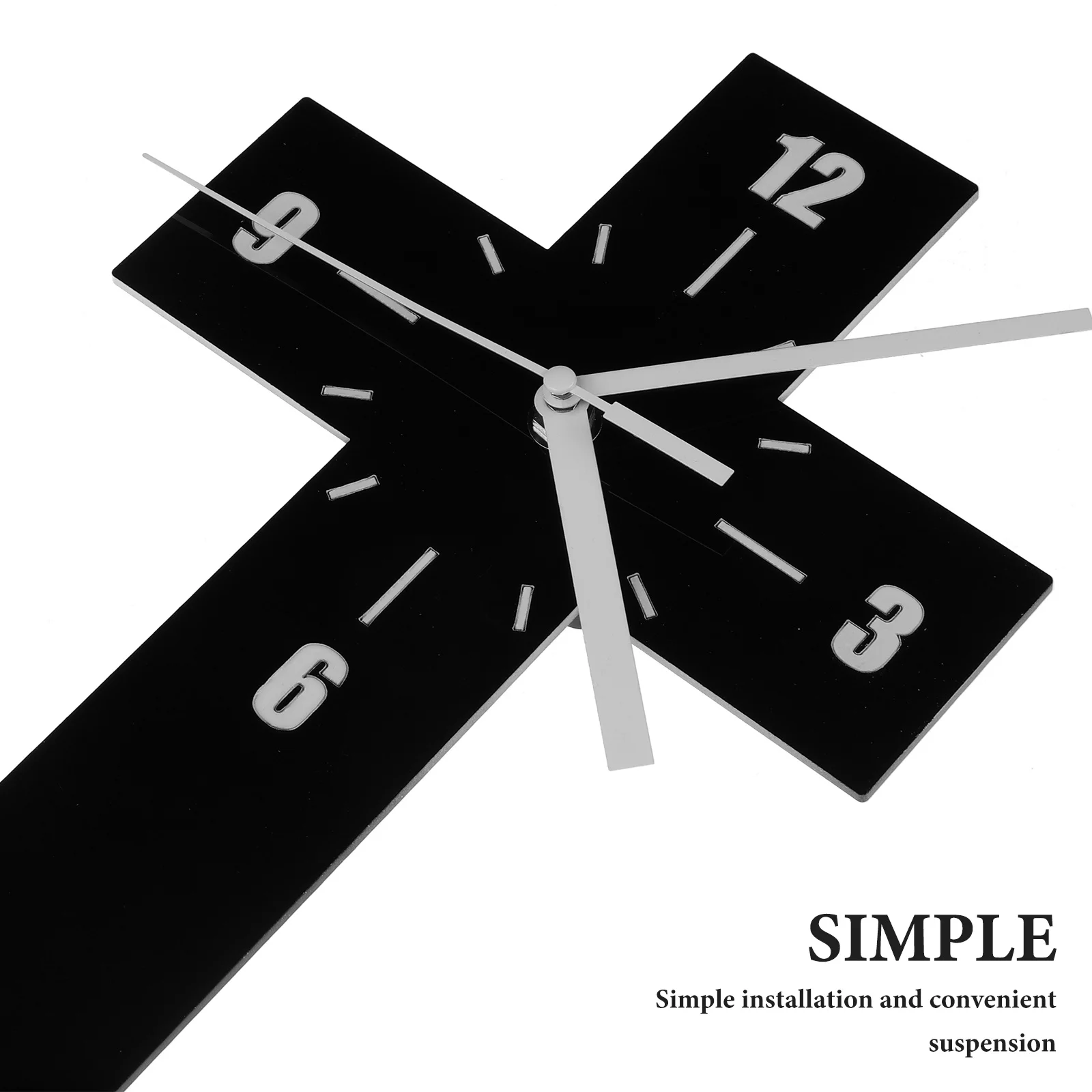 

Cross Shaped Wall Mute Operated Modern Decorative Clock For Home Office Indoor Wall Decor Acrylic Hanging Clock