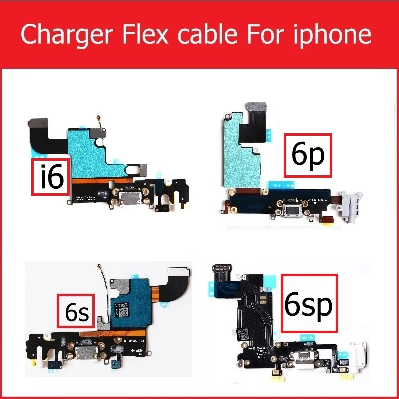 

USB Charger Connector Flex Cable For iPhone 6 6S Plus USB Charging Port Dock Connector With Mic Headphone Audio Jack Flex Cable