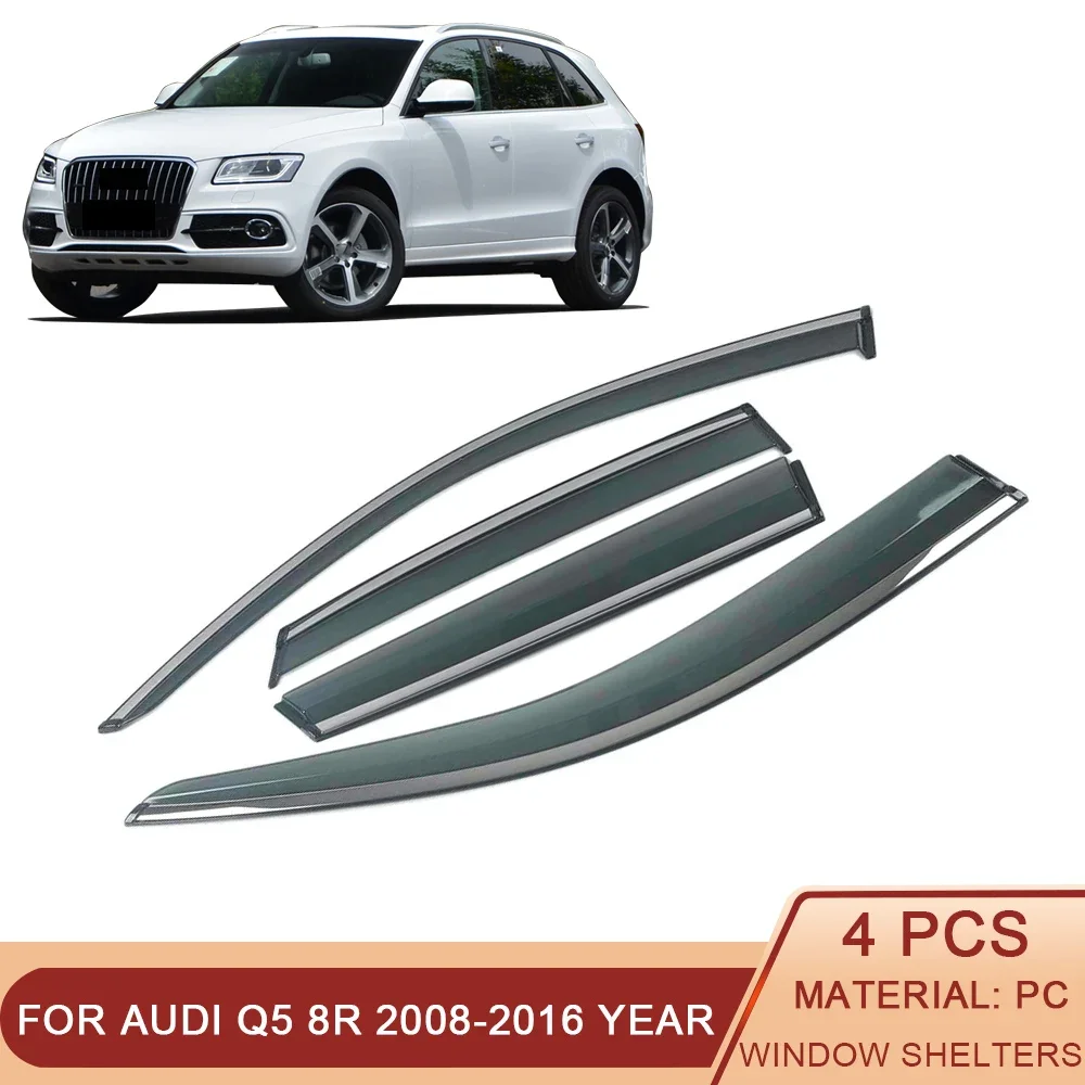 

For Audi Q5 8R 2008-2016 Car Window Sun Rain Shade Visors Shield Shelter Protector Cover Trim Frame Sticker Exterior Accessories