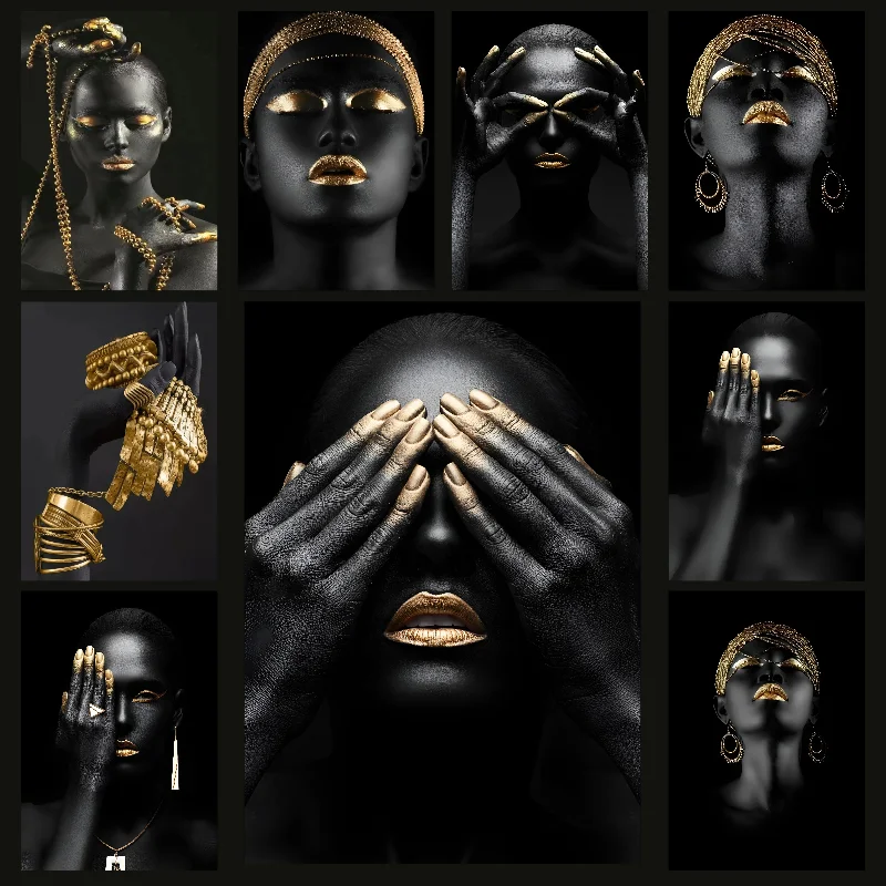 

African Black Women (1) Poster Self-adhesive Art Waterproof Paper Sticker Coffee House Bar Room Wall Decor