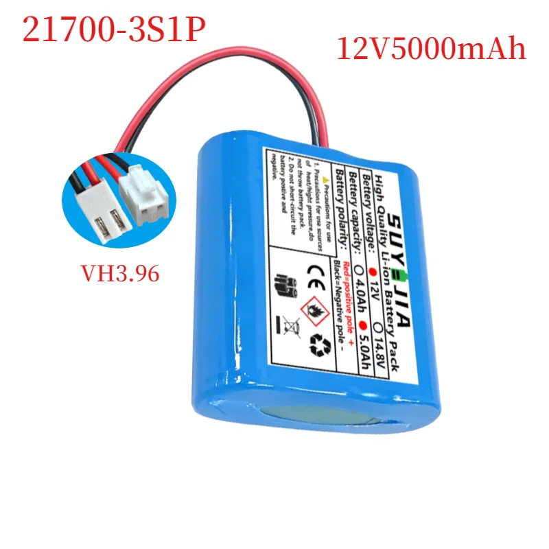 3S1P -21700 Li-ion Battery Pack, 3S1P/12.6V/5000mAh/11.1V Li-ion Battery 21700 Used for: CCTV, Camera, Backup Power Supply