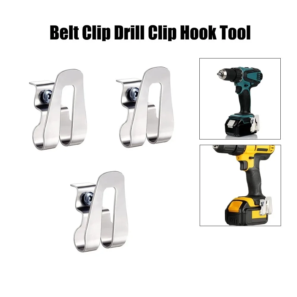 Useful Brand New Tools Clip Hook Belt Max Tools Silver W/ 8mm Cap With 8mm Cap Studs Screws Tools Drill Belt For Electric Drill