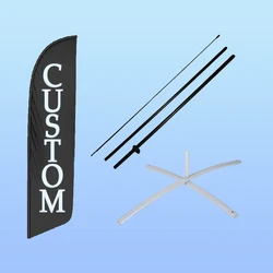 Custom Feather Flag with Poles or Base Accessories for Business Advertising Beach Banner Outdoor Decoration with Ground Stakes