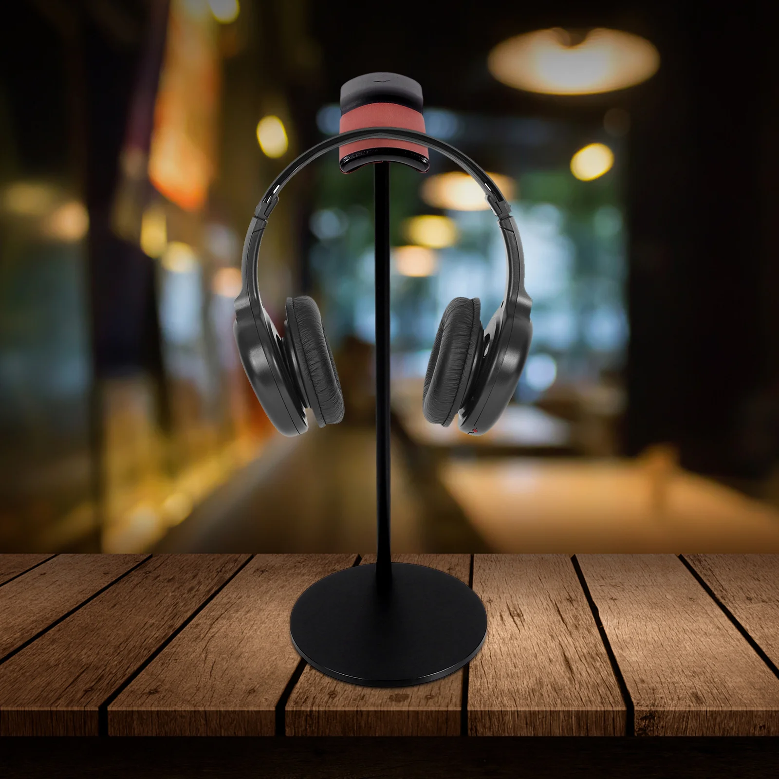 

Alloy Stand for Headset Durable Wear-Resistant Desk Earphone Stand Non-Slip Silicone Pad Anti-Skid Bottom Space Efficient Design