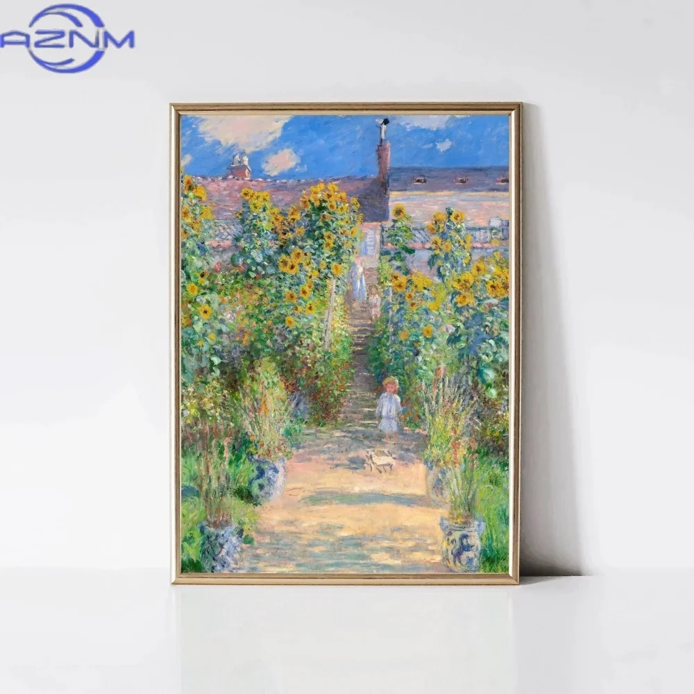 Claude Monet Water Lilies Classical Garden Landscape Posters and Prints Canvas Printing Wall Art Picture for Living Room Decor