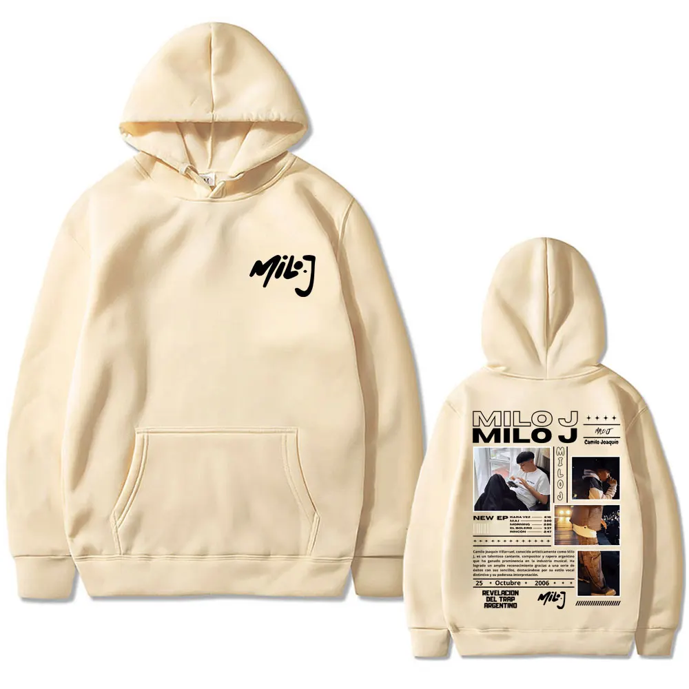 Capuz gráfico masculino e feminino do rapper Milo J 111, moletom com capuz casual masculino, moda hip-hop, moletom com capuz extragrande, moletom de algodão