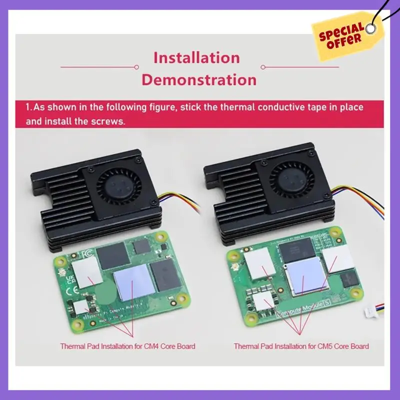 

-A96Z Встроенный охлаждающий вентилятор для радиатора Raspberry Pi CM5 с вентилятором с регулируемой скоростью ШИМ-разделительной колонкой 1,5 мм