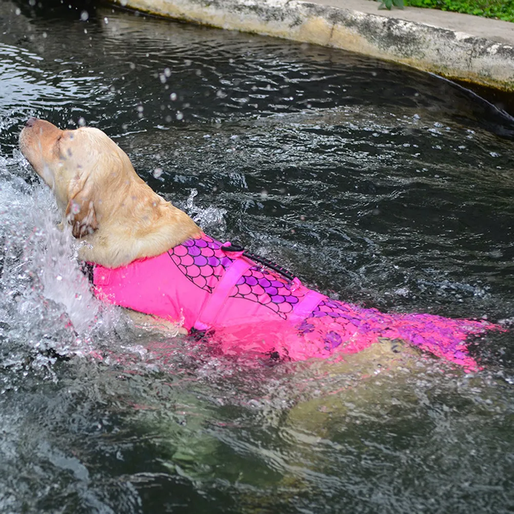 

Pet Life Jacket Fish Design Strong Handle Preserver for Breathable Sweat Absorption Quick Release Buckles