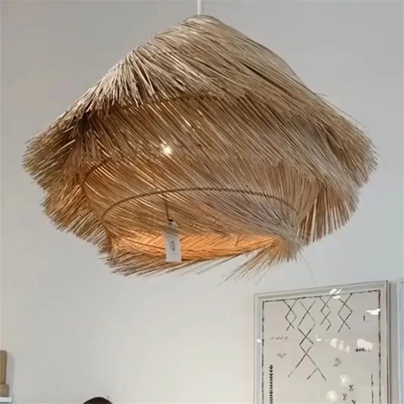 sudeste asiatico rattan wicker pendant lights tecido a mao birdnest jantar lampadas suspensas para foyer quarto loja de pano iluminacao decorativa 01