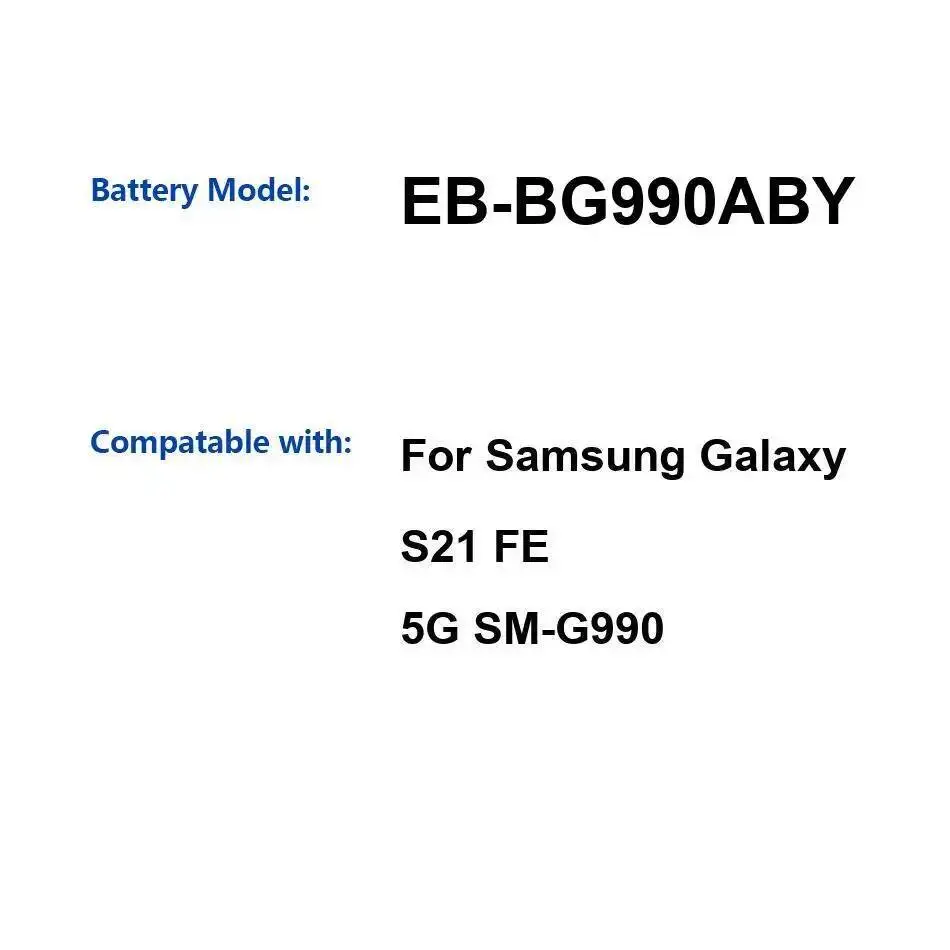 

Аккумулятор мобильного телефона EB-BG990ABY для Samsung Galaxy S21 FE 5G SM-G990, долговечный, 4500 мАч