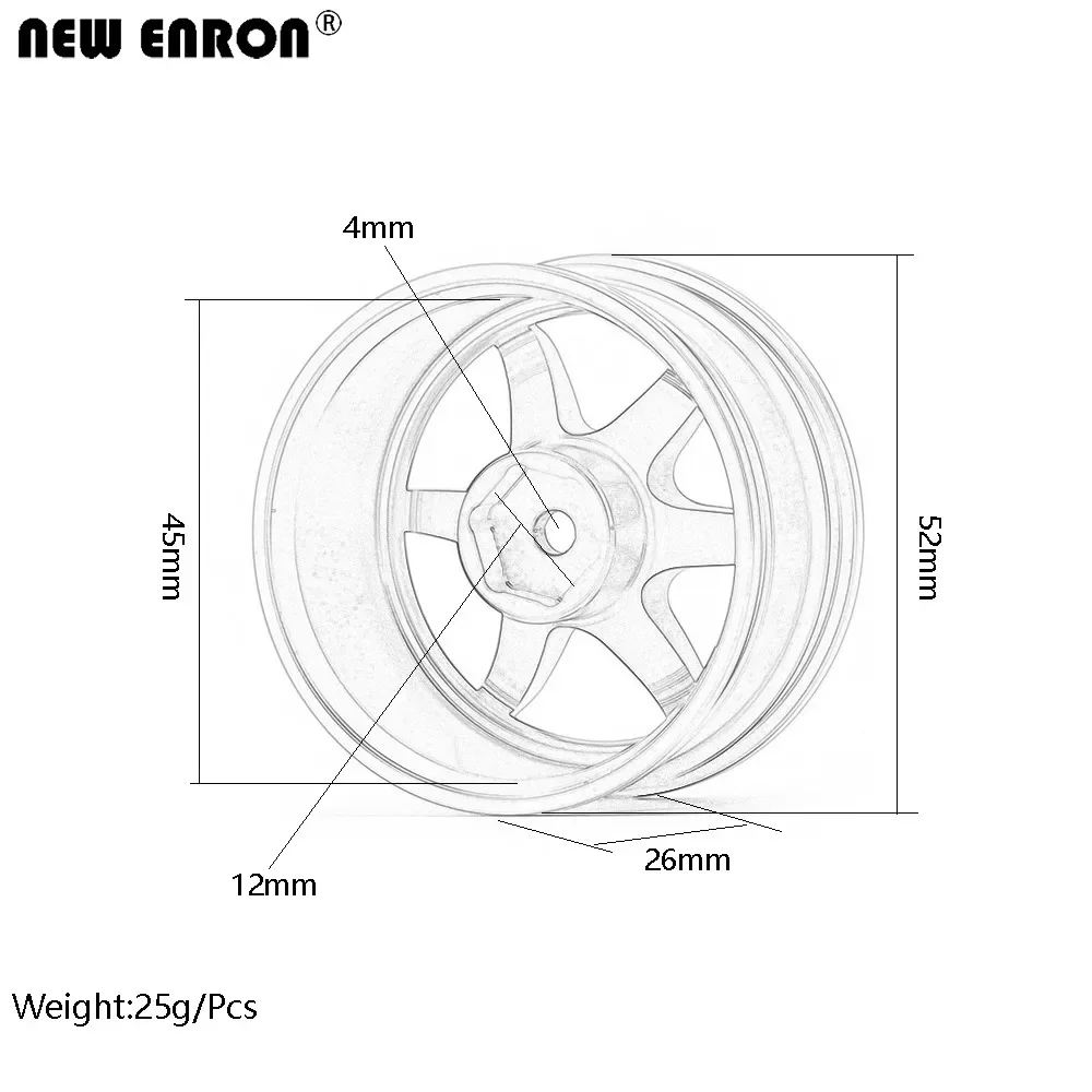 NEW ENRON 4P Metal Aluminum Alloy Wheel Rim 6MM Offset For RC 1/10 On-Road Drift Traxxas HSP Tamiya HPI Kyosho RedCat SAKURA