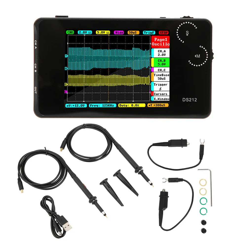 

DS212 Portable Digital Oscilloscope Size 2 Channel Oscilloscope with USB Interface Size Oscilloscope Oscilloscope