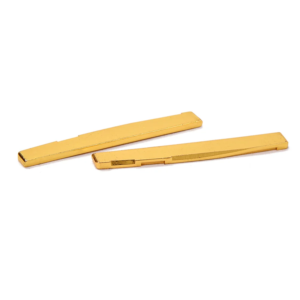 

2Pcs Gold Plated Brass Guitar Bridge Saddle Acoustic Folk Guitar Replacement Parts Accessories Enhance Tone Sustain
