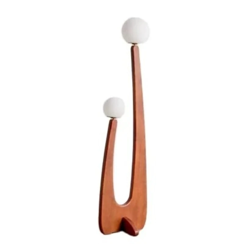 

Nordic Modern Bedroom Study Art Black Walnut Solid Wood Floor Lamp with RGB Light Emitting Diode G9 Base Glowing Brass