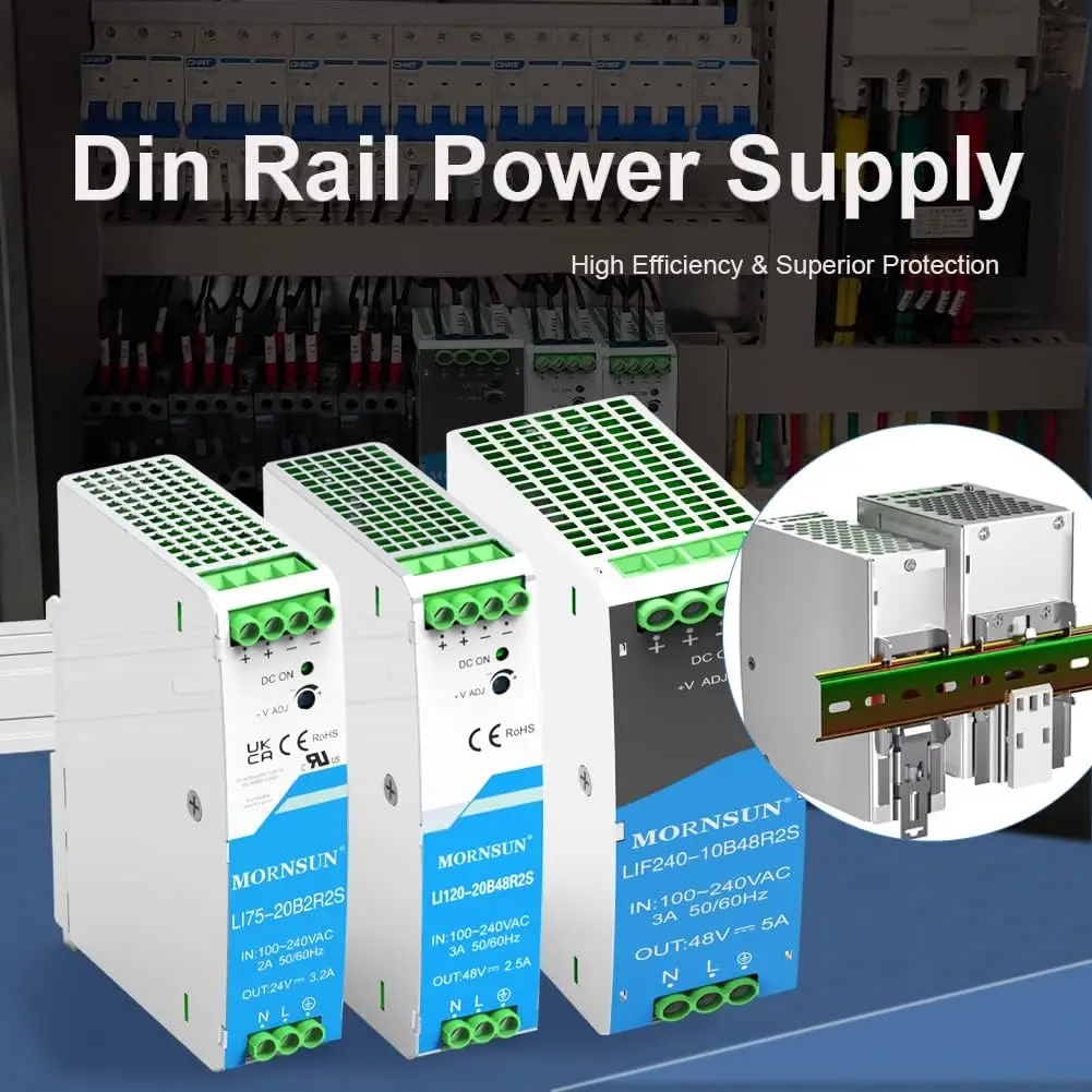 

24V Din Rail AC/DC Power Supply - 75W 24V 3.2A Output, Reliable&Cost Effective for Industrial Applications - High Efficiency