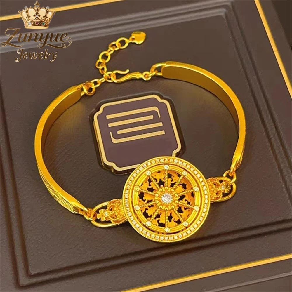 

Песочное золото, счастливая корона, браслет с полым компасом, роскошные качественные ювелирные изделия, модные украшения ручной работы, изысканные подвески, популярные