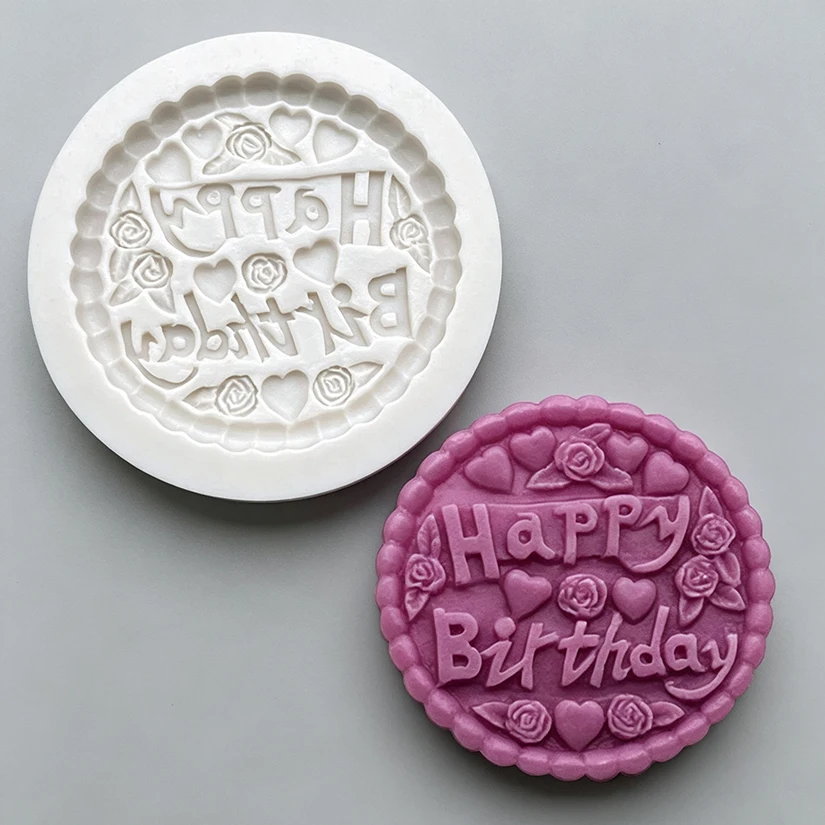 Geburtstags-Silikonform für Zuckerguss, Harzwerkzeuge, Cupcake-Backform, Fondant-Kuchendekorationswerkzeuge – Detail 4