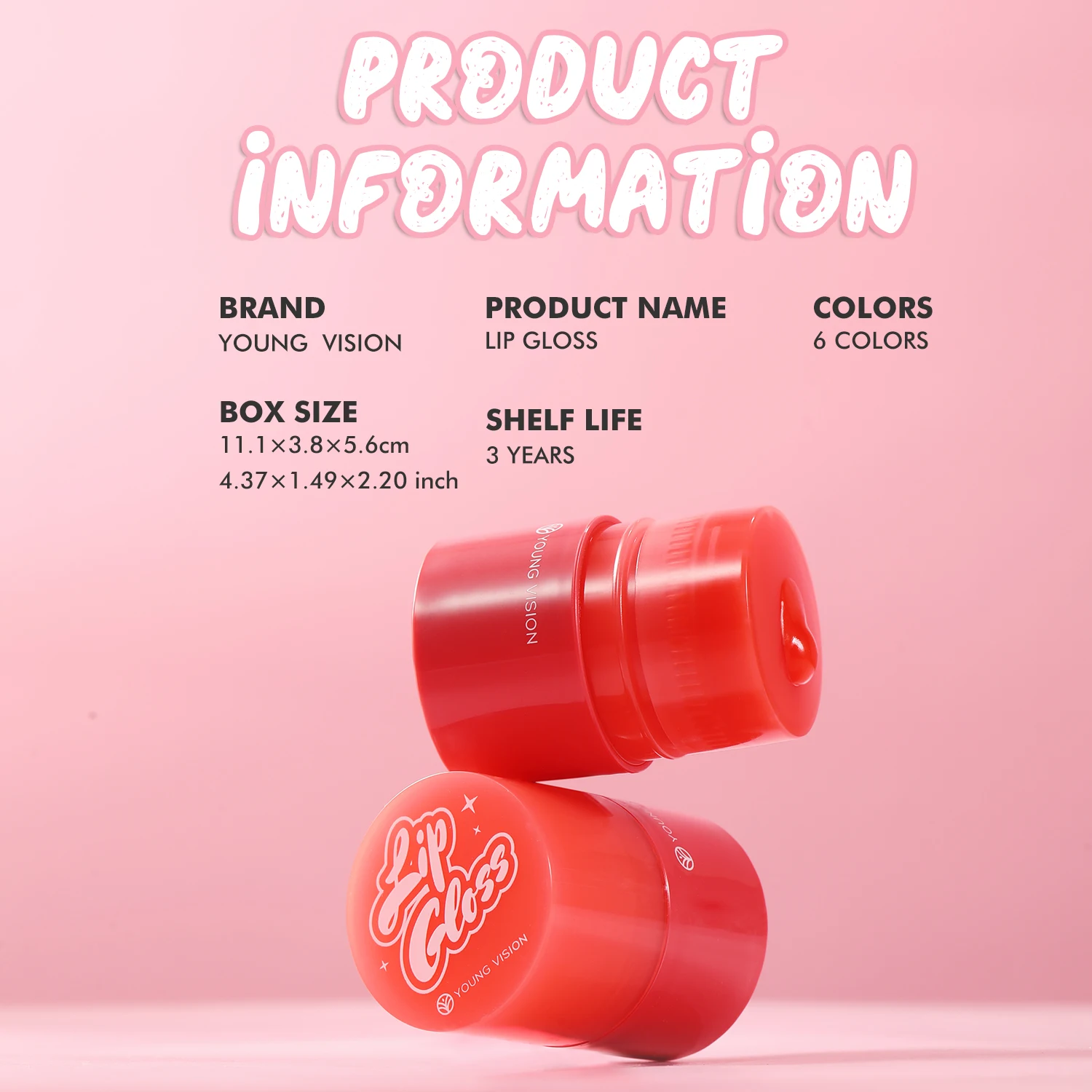 ملمع شفاه جيلي مثل بلسم الشفاه المرطب خفيف الوزن، ملمع شفاه صلب بلون الخوخ، نسخة شفافة أساسية للمكياج