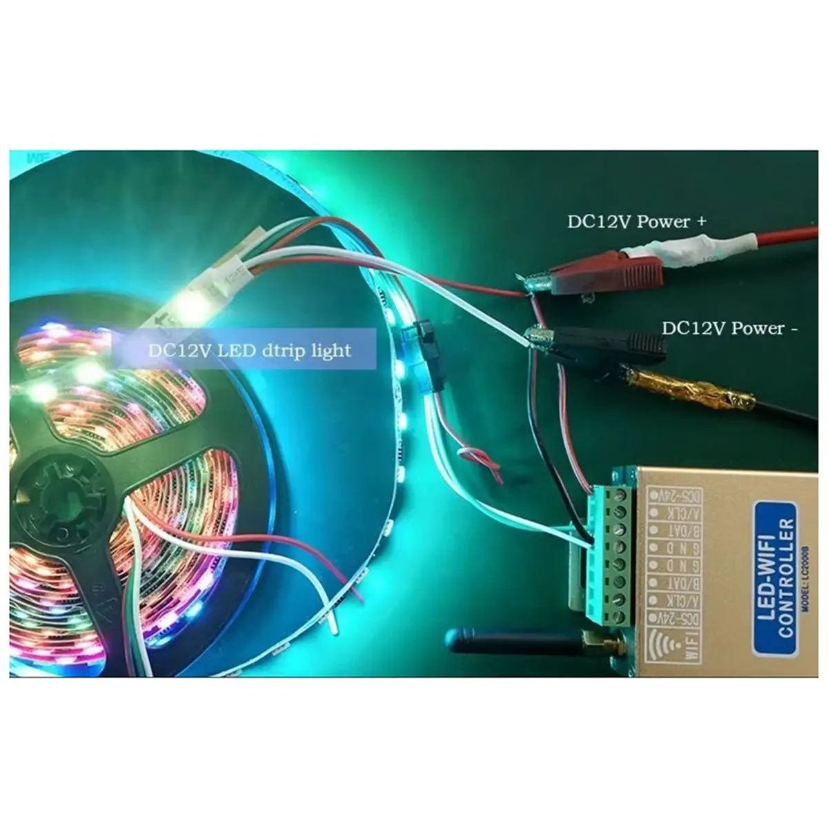 LC2000B WIFI SPI Music Spectrum RGB Controller for WS2812B LED Digital Pixel Strip 8-2048 Pixel LED Screen with Built