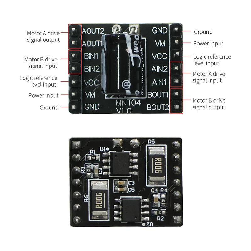 1 Set DC Motor Drive Module 2-Channel Robot Car Kit Electronic Design Competition Dedicated Board for DIY Experimental Projects