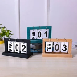 Wooden Vintage Home Calendar Cafe Desktop Decorative Rustic Ornaments DIY Flip Planner Table Perpetual Calendar Office Supplies