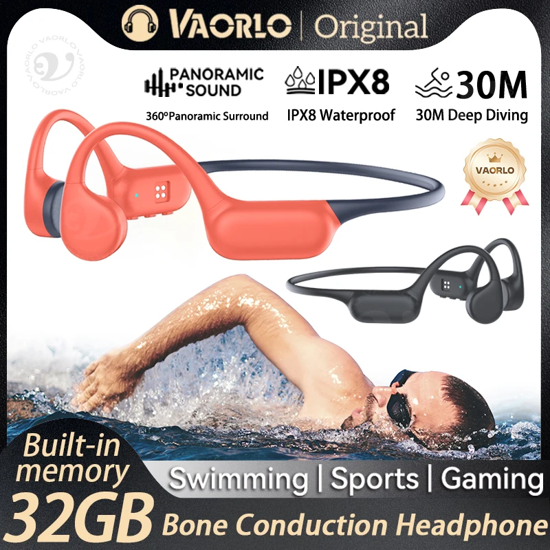 

Original Bluetooth 5.4 Bone Conduction Wireless Headphones 32GB MP3 Player IPX8 Waterproof Swimming Sports HIFI Music Headsets