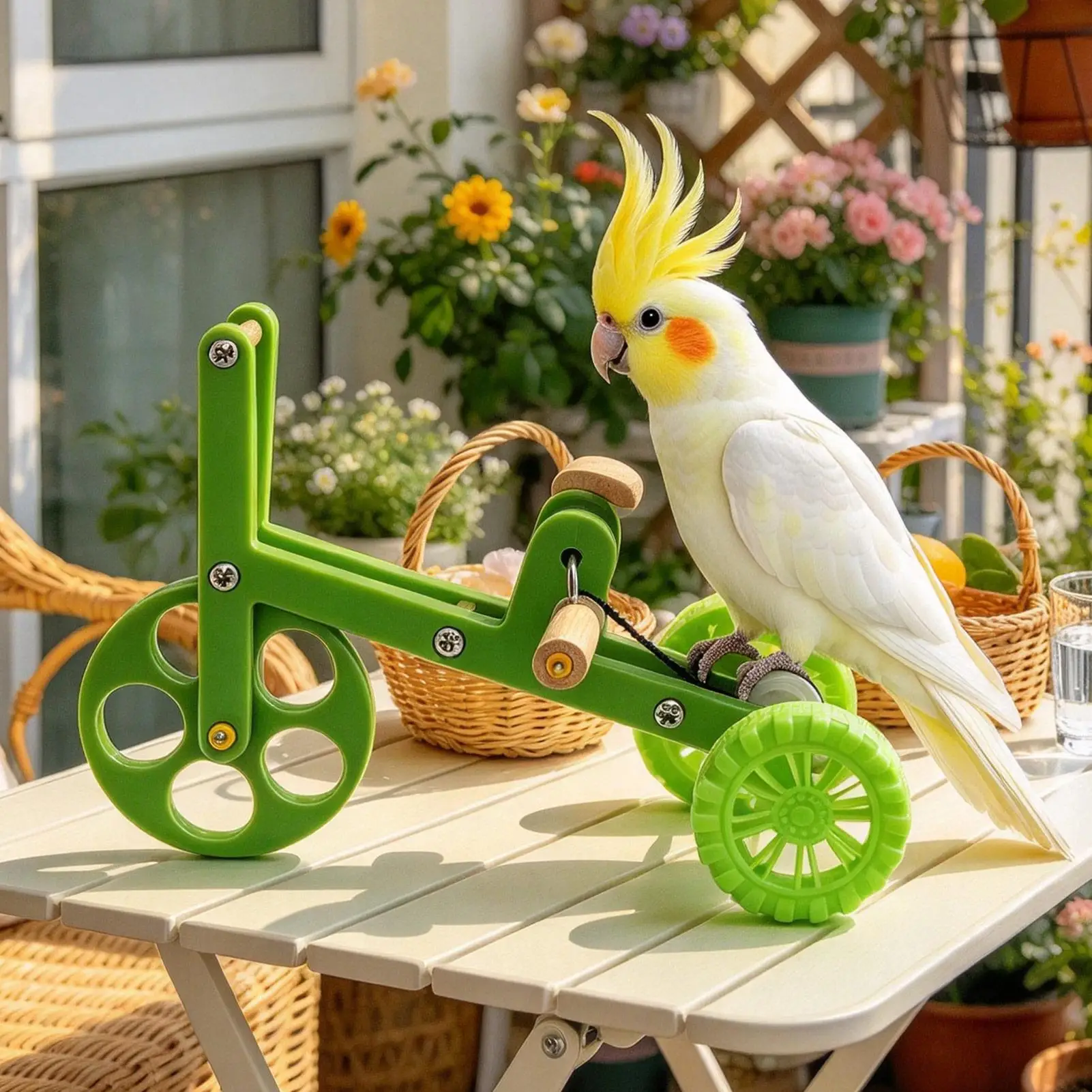 Bird Bike Compact Parakeet Puzzle Bike Encourages Balance Parrot Intelligence Training Toy For Parakeet Conures Macaws Canary