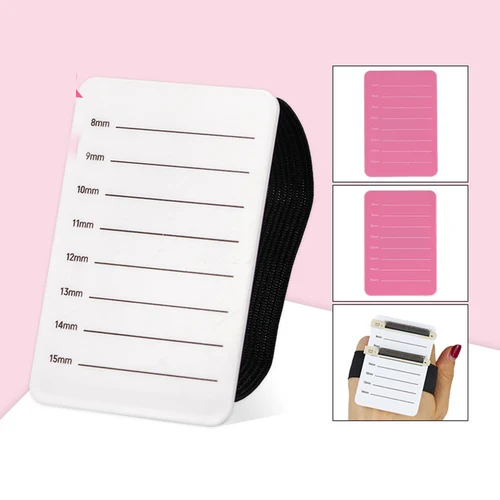 Paleta de pestañas acrílicas para extensiones de pestañas, soporte de pestañas postizas de mano, accesorios de extensión de pestañas, 7-15mm