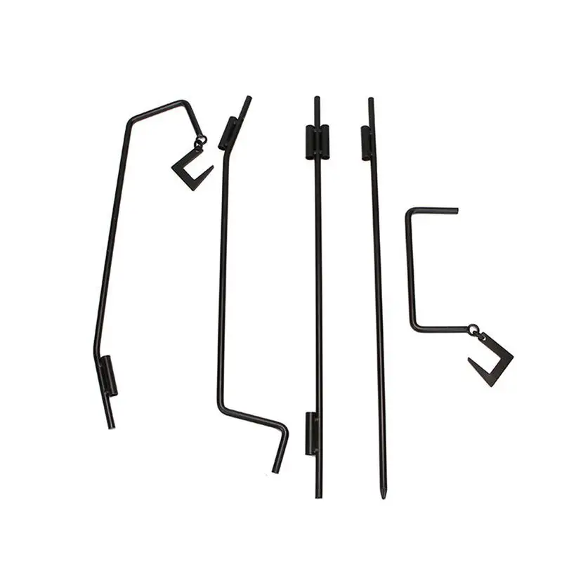 

Outdoor Lamp Stand Hook Collapsible Light Stand Holder Lantern Pole Metal Iron Frame Portable Design Includes Storage Bag For