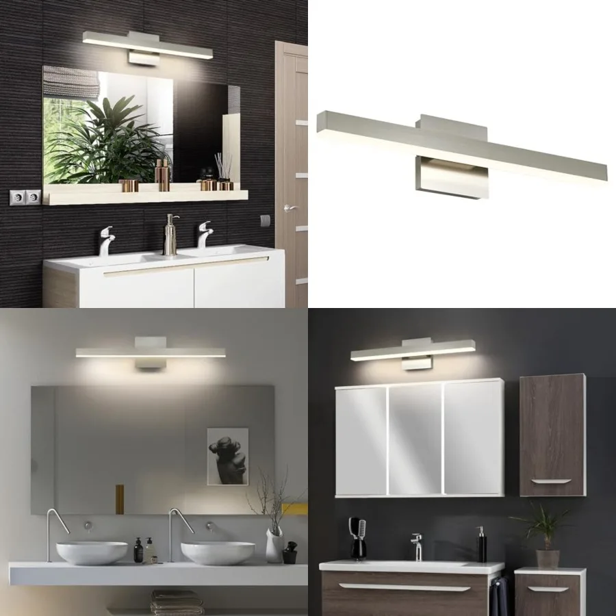 

LED Bathroom Vanity Lighting Mirror Front Makeup Lights Fixtures Indoor Wall Mount Sconces Lamps Brushed Nickel 23.62" Inch 18W