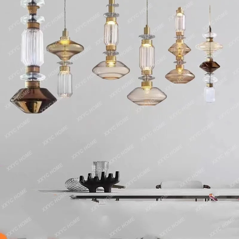 

French retro glass chandelier bedside restaurant bar counter model room creative atmosphere window chandelier