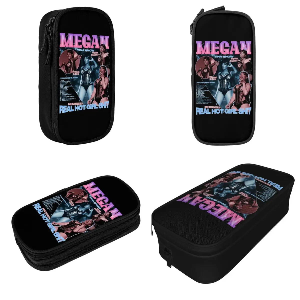 Megan Thee Stallion Hip Hop Rap Pencil Case Double Layer Large-capacity Kids Pencil Case Stationery Gift