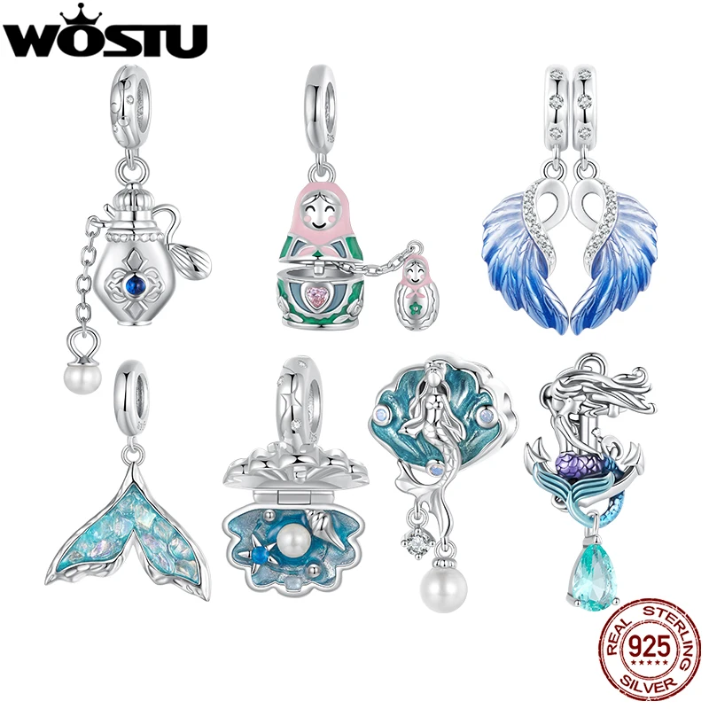 

Кукла Матрешка из серебра 925 пробы в виде ракушки русалки