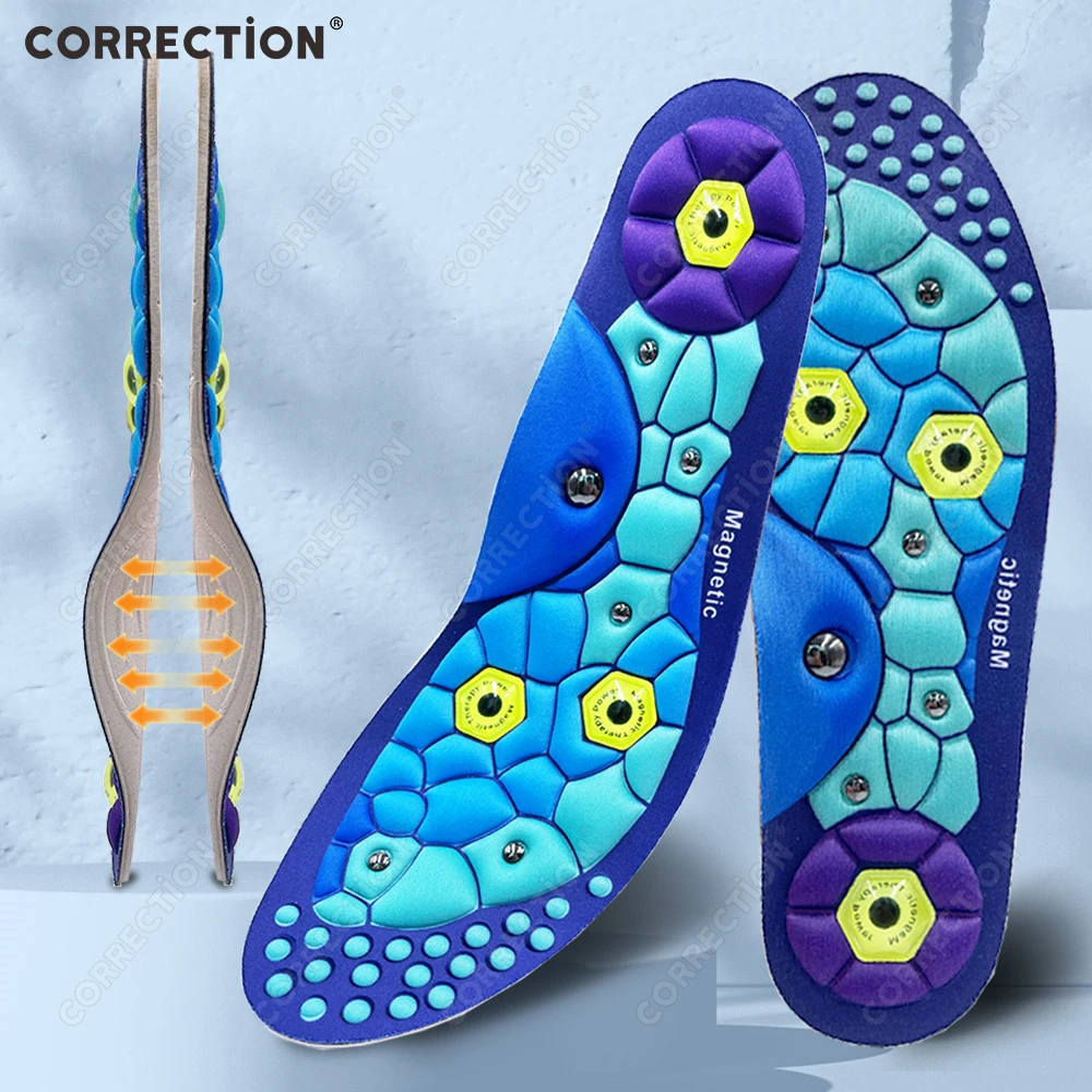 

Магнитные спортивные стельки для унисекс, точечный массаж, поддержка свода стопы из ЭВА, против усталости, здравоохранение для похудения, похудения