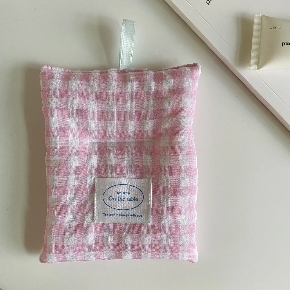 

Ins Style Polka Dot Coasters Portable Soft Cotton Cloth Insulation Pad Square Hanging Drink Coasters Home Decoration