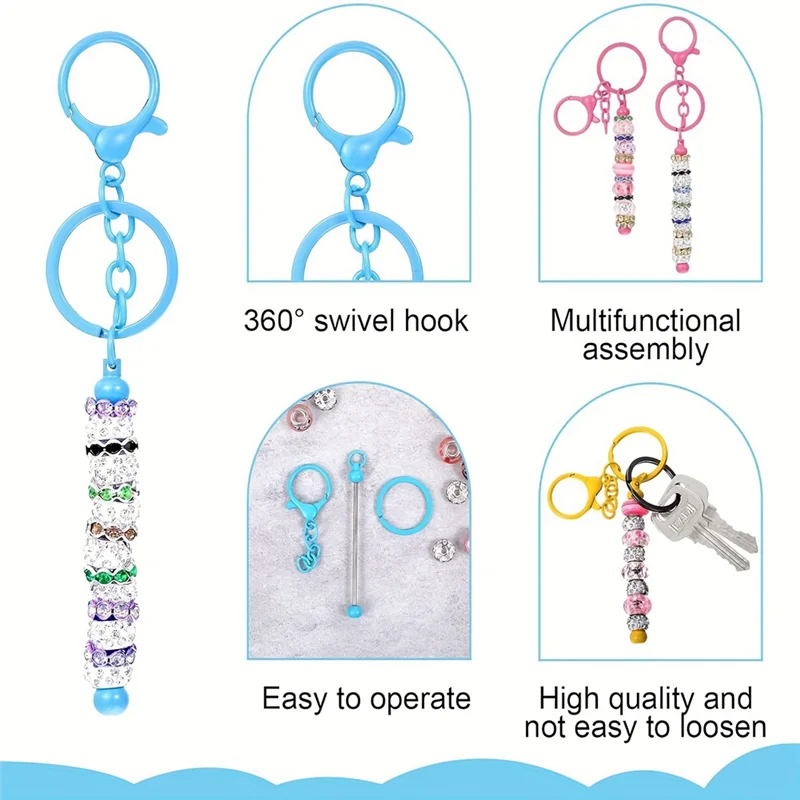 

AT21-брелки из бисера, объемные пустые металлические брелки из бисера для рукоделия, подарок, украшение для рюкзака, кулон