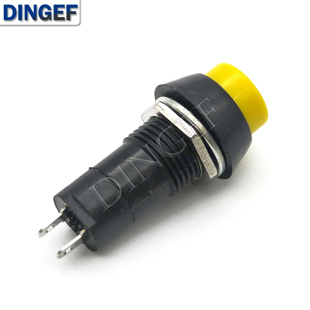 5PCS PBS-11A PBS-11B 12mm self-locking / Self-Recovery Plastic Push Button Switch momentary 3A 250V AC 2PIN 6 Color