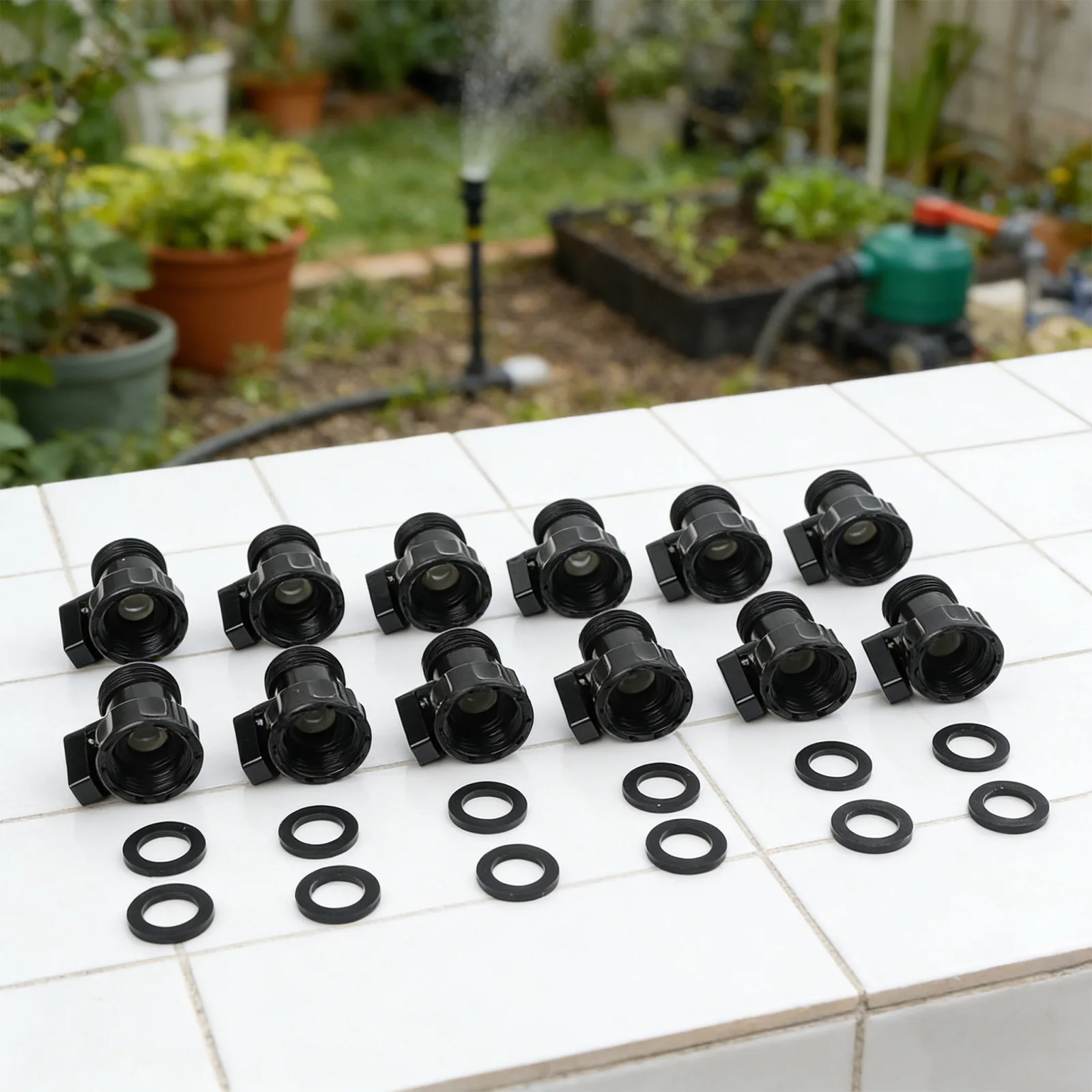 Set of 12 Plastic Hose Shut Off Valves 3/4 Inch for Garden Irrigation and RV Use to Control Water Flow Efficiently